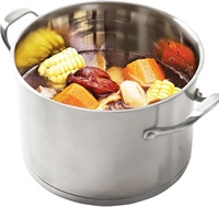 Marmite en acier inoxydable 8QT avec couvercle en verre, compatible induction, batterie de cuisine écologique sans revêtement antiadhésif, passe au lave-vaisselle et au four
