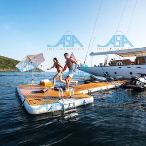 Station d'accueil gonflable portable en forme de T avec PVC haute résistance pour bateaux, kayaks, lacs, rivières, marinas, certifiée CE - Product Image 2