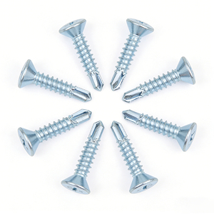 Bibo Yaente Factory Zinc-plated Blue-white Passivated <b>Flat</b> Countersunk Head Self-drilling Self-tapping Drill Tail <b>Screw</b> Metric - Product Image 4