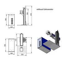 Plataforma de trabajo económica con columna elevadora de 500 mm y caja de alimentación de ruta óptica para máquina de marcado láser de fibra DIY