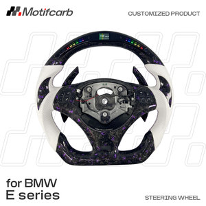 Volante LED de Fibra de Carbono Forjado Personalizado en Color Morado para BMW E82 E88 E90 E91 E92 M3 320d 330i 335i 135i 128i Coupé 2006-2013 - Product Image 2