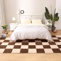 Tapis de puzzle en peluche Tapis de salon EVA Assemblage gratuit Tapis de jeu doux et chaud Tapis de sol 30*30*1cm