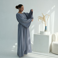 Robe Abaya pour femmes, style turc, vêtements islamiques modestes, boutons en bois, kaftan, vêtements musulmans de Dubaï, robe longue à manches longues, vente en gros