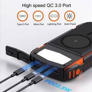 Портативный внешний аккумулятор на солнечной батарее 15 Вт, магнитный беспроводной внешний аккумулятор для зарядки, чехол для батареи мобильного телефона - Product Image 3