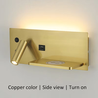 Lampe murale LED pour chambre d'hôtel avec port USB, 3W+7W, charge sans fil, lampe de lecture LED, spots, applique murale, éclairage intérieur