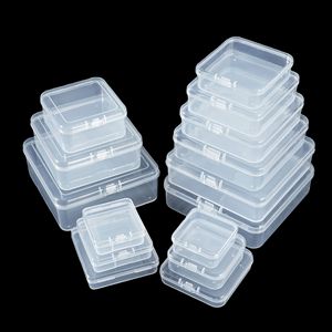 Cajas de Almacenamiento Cuadradas Transparentes de Plástico PP con Tapa para Piezas, Joyas y Artículos Pequeños - Product Image 1