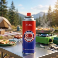 Cartouche de gaz butane métallique portable pour barbecue extérieur et barbecue au charbon de bambou - Coupe-vent et réglable