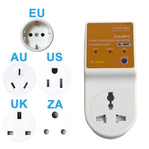 Protector de Sobretensión de Voltaje Universal 20A 110V 220V con Conmutación Automática y Compatibilidad con Enchufes EU, AU, US, UK, ZA - Product Image 1