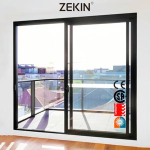 أبواب منزلقة مخصصة الحجم بزجاج مزدوج من الألمنيوم، عازلة للحرارة وموفرة للطاقة، أبواب منزلقة للشرفة والفناء للبيع - Product Image 1
