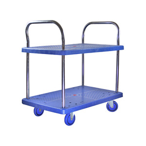 600*900*1000mm 300kgs 블루 패널 더블 데크 플랫폼 핸드 트롤리 이동식 울타리 제조업체 직접 판매로드 - Product Image 1