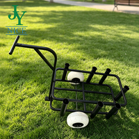 Chariot de pêche de plage robuste en acier au carbone avec pneus tout-terrain en PU de 9 pouces et 8 porte-cannes pour le camping, les pique-niques et les activités de plein air