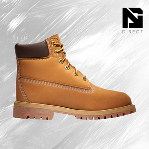 Bottes Martin imperméables de qualité supérieure de 6 pouces pour junior, couleur 'Wheat', en cuir, à lacets, antidérapantes, imperméables, à hauteur de la cheville - Product Image 4