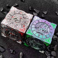 Dés polyédriques métalliques DND à 6 faces, thème Roulette, Crâne Sanglant, Pieuvre, rotation aléatoire, pour Dungeons and Dragons, avec boîte d'emballage
