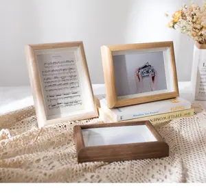 Picture Frames Farmhouse Rustic Vintage Wood Grain Photo Frame With Glass For Table Top Display And Wall Hanging