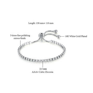 Großhandel Luxuriöses Silber Roségold Plattiertes <span class=keywords><strong>2</strong></span>,5MM 3MM 4MM Eisbesetztes Kubisches Zirkonia CZ Diamant Verstellbares Trendiges Tennis-Armband - Product Image 6
