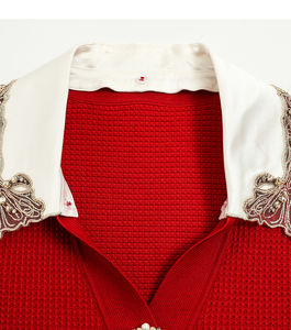 <span class=keywords><strong>Pull</strong></span>-over pour femmes à col rabattu et <span class=keywords><strong>manches</strong></span> longues, vêtement tricoté <span class=keywords><strong>avec</strong></span> bouton rouge, style décontracté, automne - Product Image 3