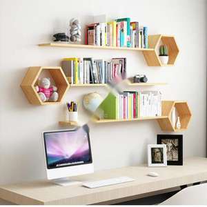 رف كتب جديد من خشب الساج مثبت على الحائط على شكل شجرة - Product Image 6