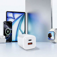 Chargeur rapide GaN double port 35W/30W PD 3.0 pour écouteurs, montre connectée, téléphone portable, chargeur mural avec ports USB Type-C
