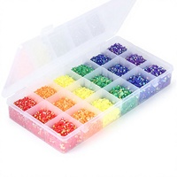 Kit de strass en résine à dos plat 18 grilles, 3mm 4mm 5mm, pour DIY, nail art, décoration de vêtements et accessoires
