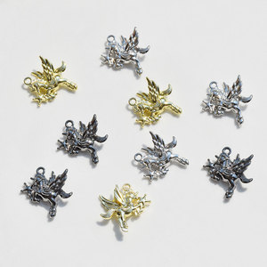 <b>Winged</b> Horse Pendant Alloy Plated Jewelry Findings For <b>Earring</b> Making Mixed Colors GJ311 - Product Image 3