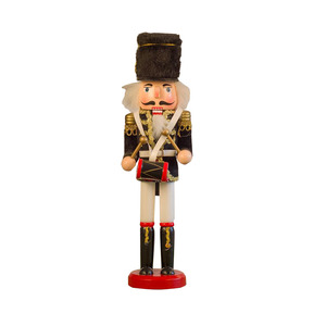 30CM European Wooden <strong>Nutcracker</strong> Soldeir <strong>Drum</strong> Puppet Christmas Wine Cabinet, Table Decoration - Product Image 1