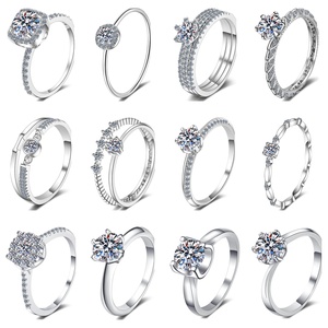 Anillo <span class=keywords><strong>de</strong></span> Moissanita Exquisito al por Mayor del Fabricante, Plata <span class=keywords><strong>de</strong></span> Ley 925, Joyería Fina, Anillo <span class=keywords><strong>de</strong></span> Boda <span class=keywords><strong>de</strong></span> Lujo para Mujer - Product Image 3