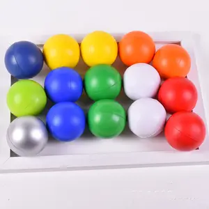 Bola de espuma de PU de forma redonda, Bola de estrés de espuma de PU de Color personalizada, Bola de estrés con logotipo personalizado, 6,3 CM