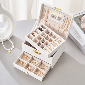 Organisateur de bijoux vintage anti-poussière multicouche avec serrure - Product Image 4