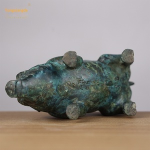 Jingciren Boutique - Adornos de Bronce Antiguo de la Dinastía Shang, Figura de Cerdo Zun, Artesanía Antigua de Latón Sólido, Decoración de Escritorio - Product Image 4