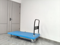 Carretilla de Plataforma Plegable Industrial con Asa, Gran Capacidad de Carga, Carro de Plástico para Logística de Almacén