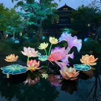 Çin Zigong Koi Lotus İpek LED Fener Su Geçirmez Dış Mekan Festivali Diwali Yeni Gelen Özel Fabrika Avlu Süsü