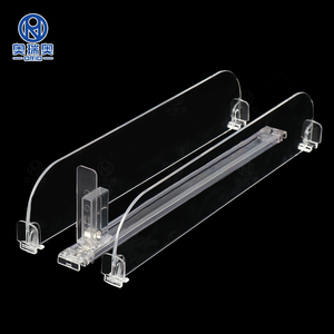 Small Plastic shelf dividers loading with spring bottle can cigarette shelf pusher