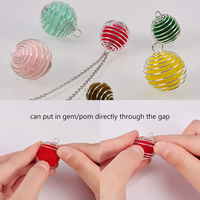 DIY Printemps Vintage Fil Spirale Perle Cage Pendentifs En Acier Inoxydable Ressort De Compression