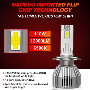 Ampoule de phare de voiture LED haute puissance NAOEVO 12000lm 110W compatible Canbus pour <span class=keywords><strong>Focus</strong></span> Q5 H15/H4/H11/9005/H7, étanche IP68 - Product Image 3