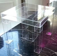 Table de mariage en acrylique Lucite personnalisée avec base en colonne, table à gâteau de mariage en acrylique, fabriquée sur mesure par un fournisseur d'usine