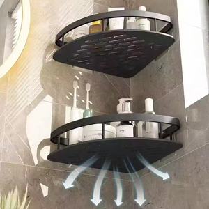 Estante <span class=keywords><strong>de</strong></span> almacenamiento <span class=keywords><strong>de</strong></span> estante <span class=keywords><strong>de</strong></span> esquina <span class=keywords><strong>de</strong></span> aluminio para baño montado en la pared moderno <span class=keywords><strong>de</strong></span> uso múltiple duradero - Product Image 4