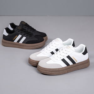 Новинка; Стильные женские кроссовки для бега; Удобная повседневная обувь на шнуровке; Модные белые кроссовки из искусственной кожи - Product Image 4