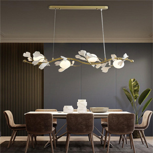 JYLIGHTING モダンデザイン LEDフラワー デリケートな白と緑のシャンデリア＆ペンダントライト ガラスペンダントライト 室内用 - Product Image 1