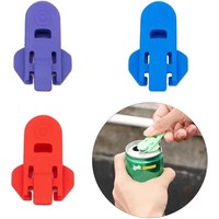 Ouvre-boîte manuel portable en plastique 3,5*5,5 cm, facile à utiliser, avec fermeture à glissière, ouvre-bouteille de boisson, ouvre-bouteille à anneau