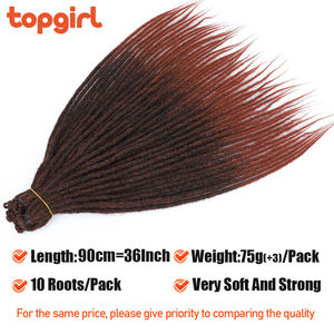 Longs dreadlocks faits à la main accessoires naturels doux blond artificiel dread locks Crochet Extension de cheveux synthétiques pour les femmes noires - Product Image 5