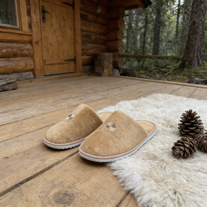 รองเท้าสลิปเปอร์ผ้ากำมะหยี่คอตตอนสำหรับโรงแรมแบบขายส่ง พร้อมโลโก้โรงแรม - Product Image 2