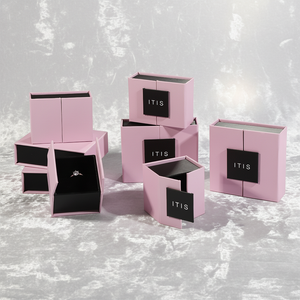 Factory Direct <strong>Sale</strong> Custom pink Double Door Magnetic Ring Necklace <strong>Jewelry</strong> Packaging <strong>Box</strong> - Product Image 1