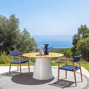 เก้าอี้สวนไม้เนื้อแข็งสไตล์สแกนดิเนเวียนพร้อมเบาะรองนั่งสำหรับใช้งานกลางแจ้ง - Product Image 2