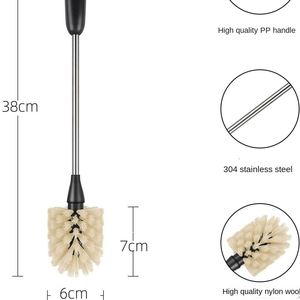 Kitchen Cleaning Cup Brush with <b>Plastic</b> Handle Nylon Bristles in Blue Brown White Transparent for Home Use for Glass <b>Drinkware</b> - Product Image 3