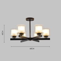Prix d'usine Lustre triple moderne en métal E27 avec abat-jour en verre pour salon