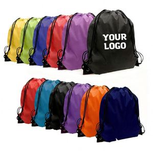 Personalized Drawstring <b>Backpack</b> <b>Recyclable</b> Polyester Sports Bag for Daily Shopping Advertising Folding Design-Medium - Product Image 1