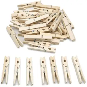 7.2cm 24pcs 자작 나무 나무 못 자연 옷 건조 나무 Clothespins 사진 못 나무 클립 나무 옷 못