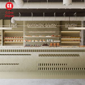 การออกแบบตกแต่งภายในร้านกาแฟและเบเกอรี่ เคาน์เตอร์โชว์อาหารแบบเร็วทำจากวัสดุแข็งแรงทนทาน ตู้ขายขนมปังไม้แบบคีออส - Product Image 4