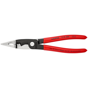 คีม KNIPEX 13 81 200 สำหรับงานติดตั้งระบบไฟฟ้า เคลือบด้วยเรซินสังเคราะห์สีดำ ขนาด 200 มม. - Product Image 1