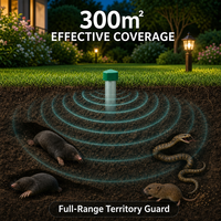 Répulsif Sonique Anti-Serpents 400Hz à Vibration, Piquet Métallique Étanche IP65, Alimenté par Batterie pour Souris des champs, Taupes, Gophers, Jardin, Cour, Usine OEM